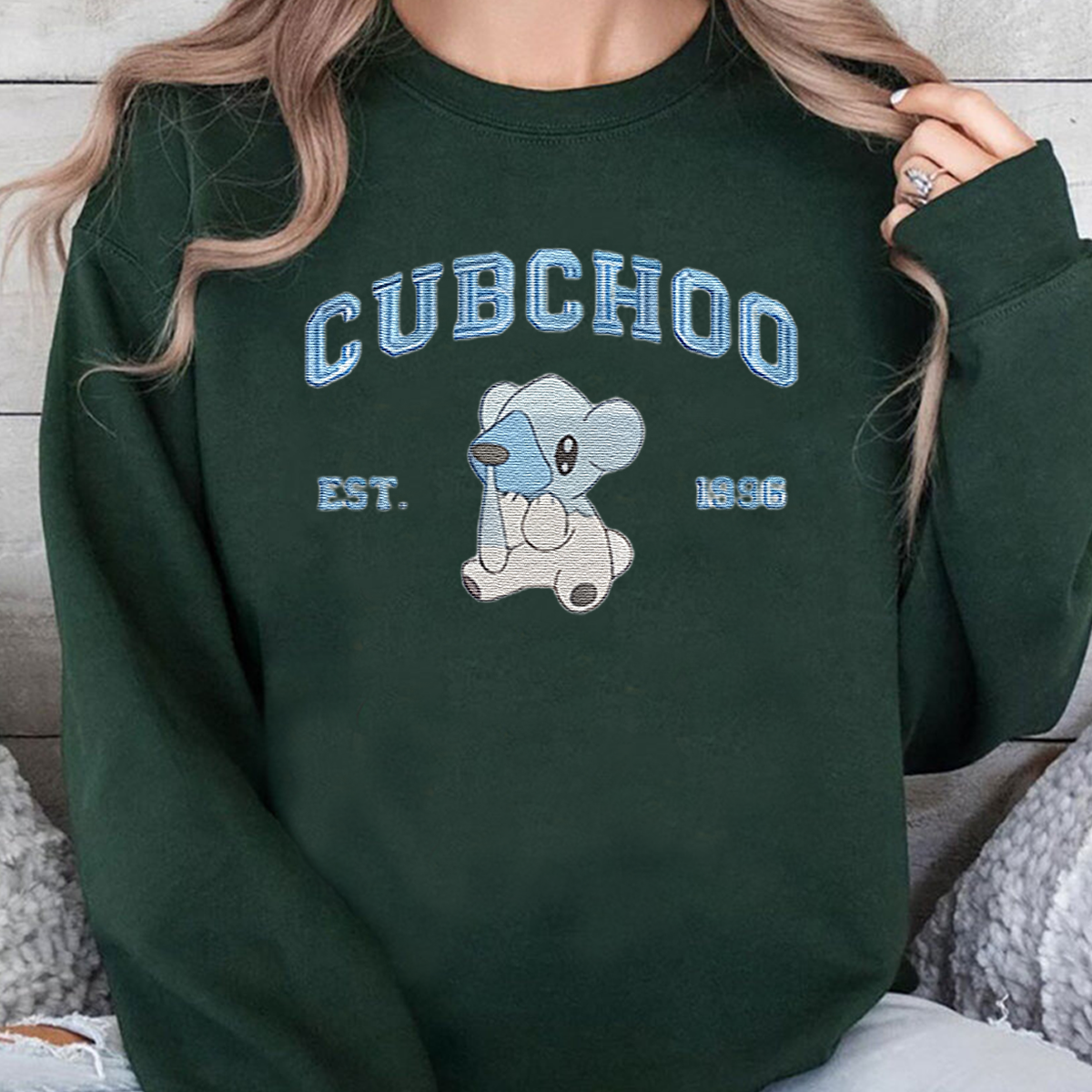 Cubchoo Adorable Anime-Themed Embroidered T-Shirt,Crewneck,Hoodie-Trendy Versatile and a Thoughtful Gift for Friends,H-C-830