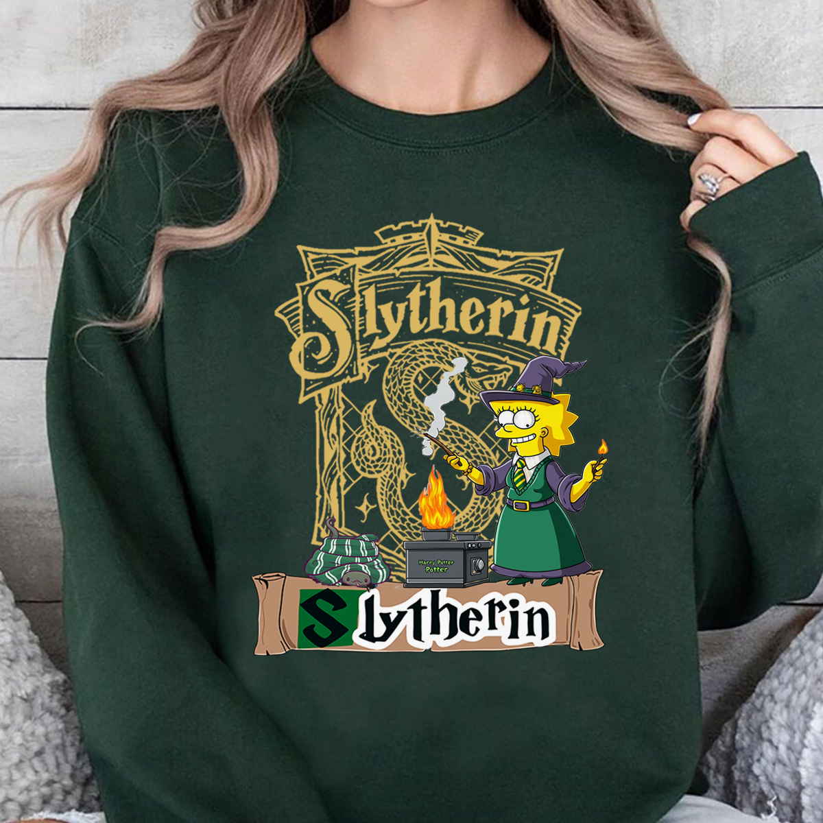 Mysterious The Simpsons x Harry Potter Four House Collaboration T-Shirt,Crewneck,Hoodie,H-C-696