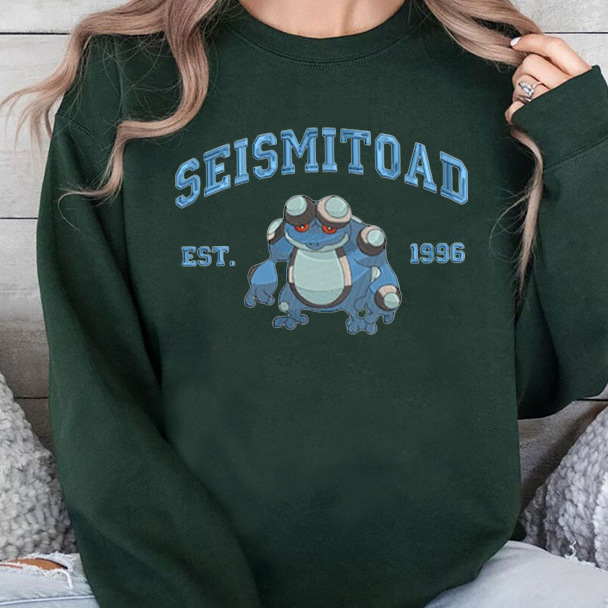 Seismitoad Adorable Anime-Themed Embroidered T-Shirt,Crewneck,Hoodie-Trendy Versatile and a Thoughtful Gift for Friends,H-C-848
