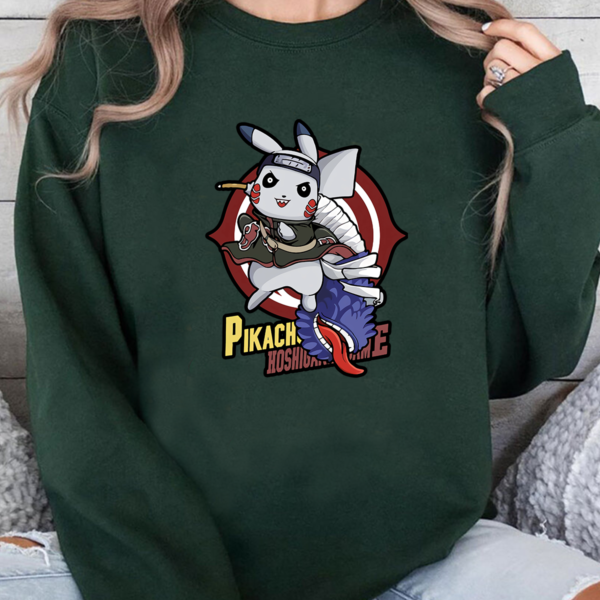 Pikachu And Naruto Hoshigaki Kisame Unisex T-Shirt,Crewneck,Hoodie,H-C-807