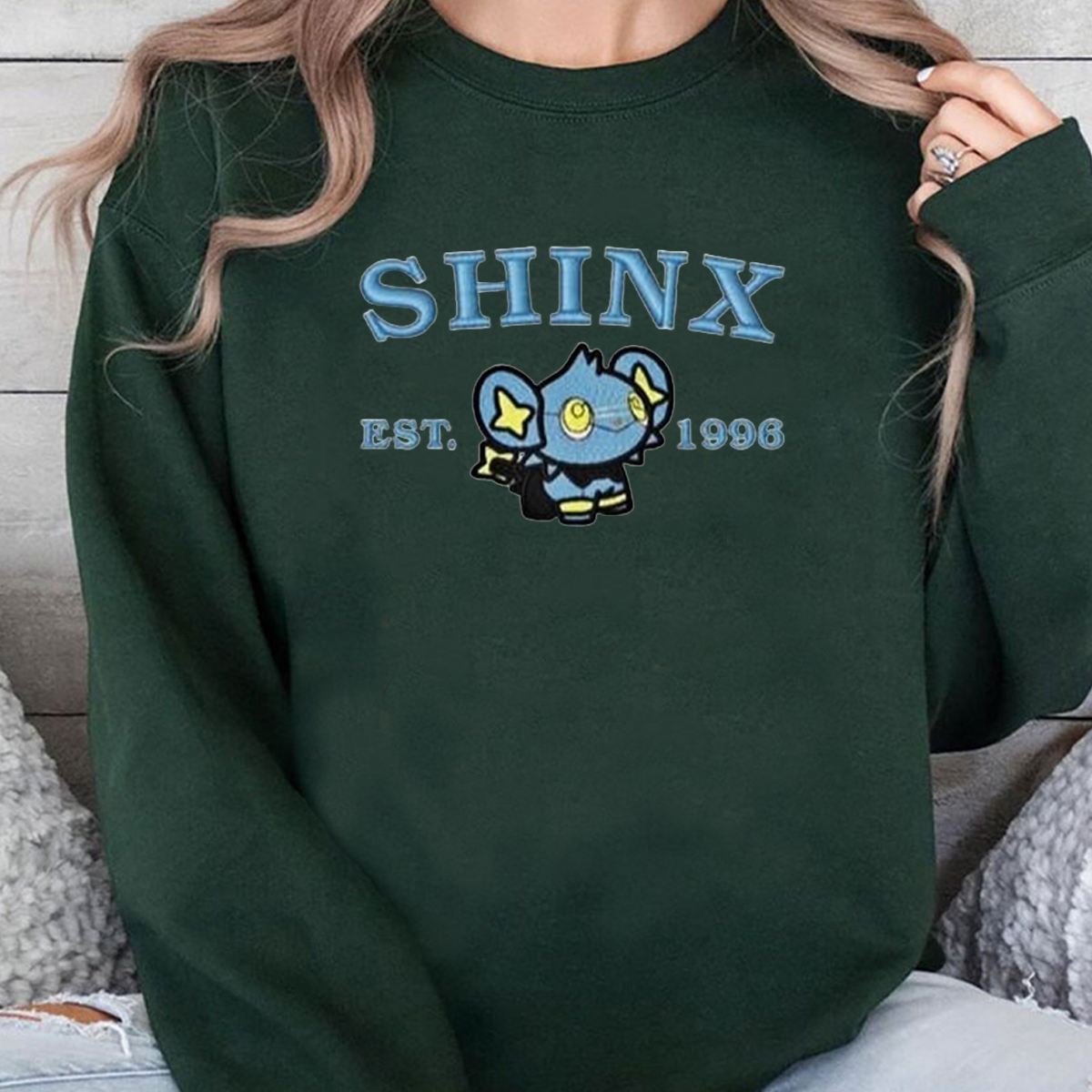 Shinx-Q. Adorable Anime-Themed Embroidered T-Shirt,Crewneck,Hoodie-Trendy Versatile and a Thoughtful Gift for Friends,H-C-941