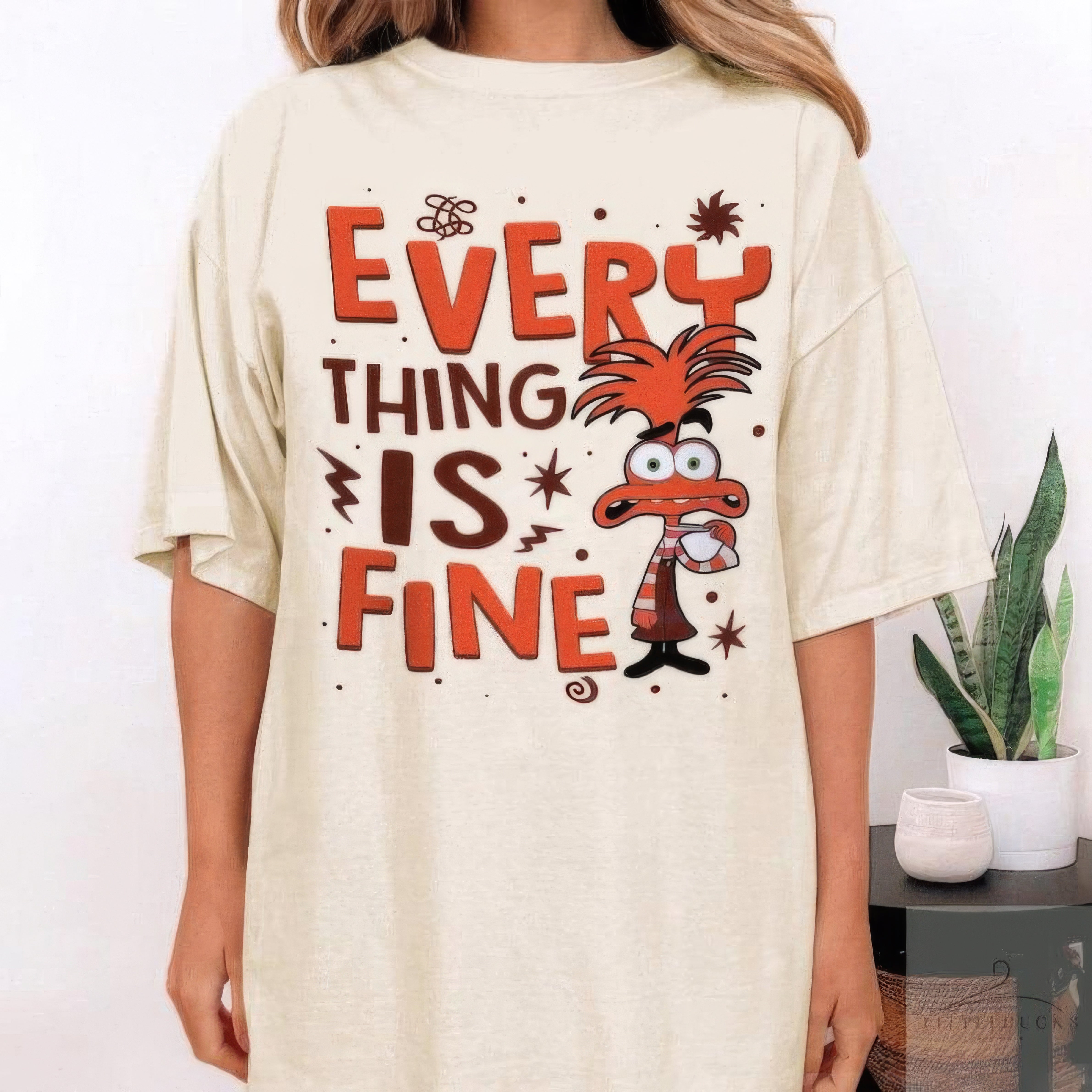 Everything ls Fine Anxiety Inside Out 2 Emotions T-Shirt,Crewneck,Hoodie,TS-C-619