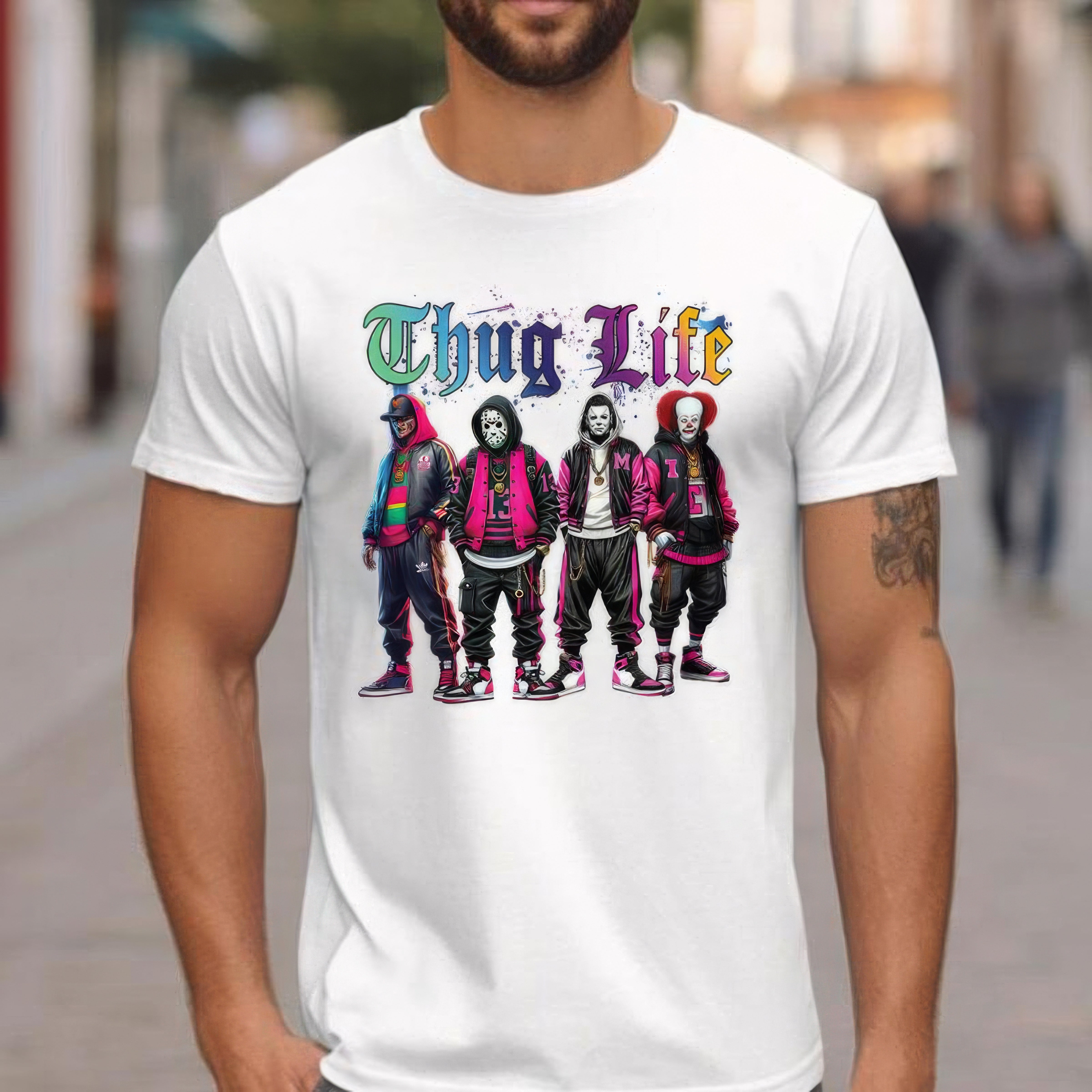 Thug Life Halloween Horror Graphic T-Shirt,Crewneck,Hoodie,TS-C-200