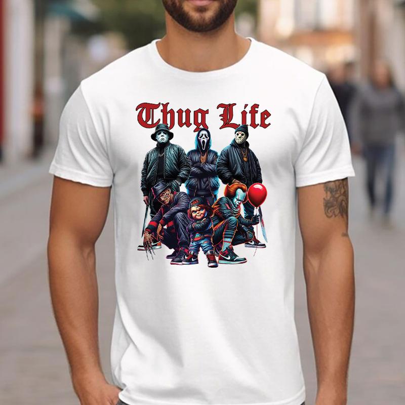 Sweat à capuche avec personnages d'horreur d'Halloween THUG LIFE, TS-C-103