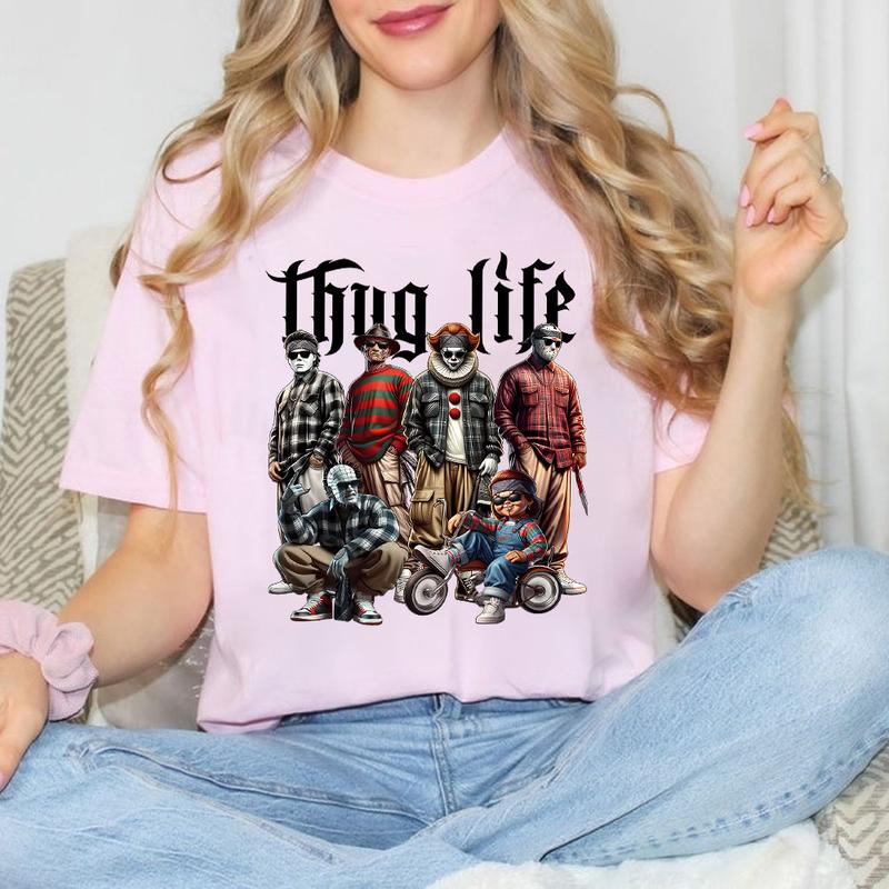 Halloween Thug Life Horror Characters Graphic T-Shirt,Crewneck,Hoodie,TS-C-285