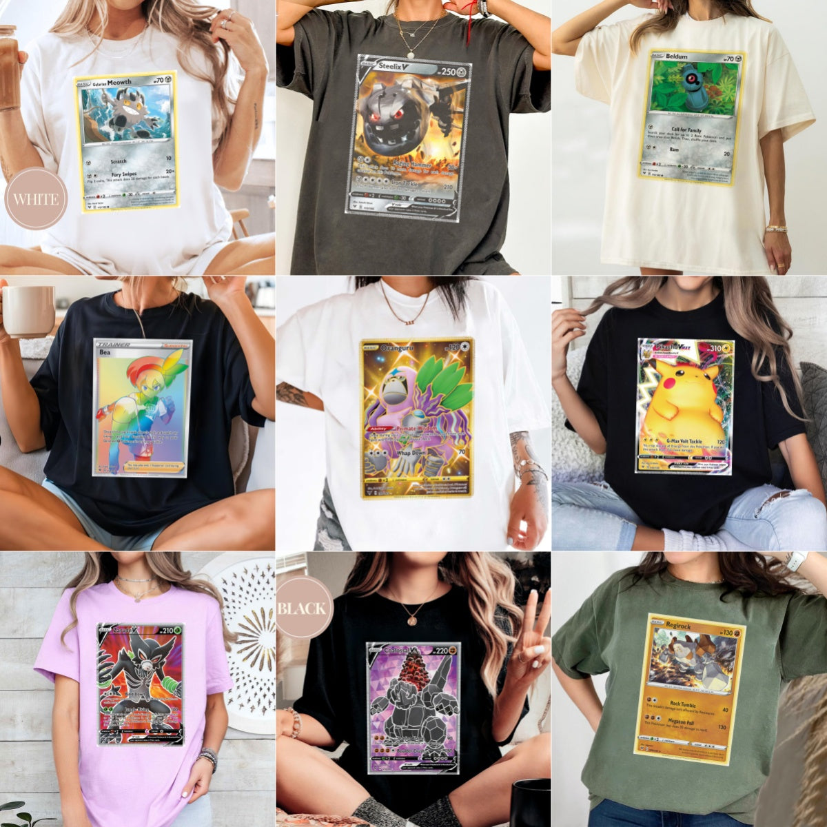 Personalized Pokémon Fabric Trading Card D1 Patch Suture Unisex T-Shirt,Perfect Gift for Fans Friends,P-T-10