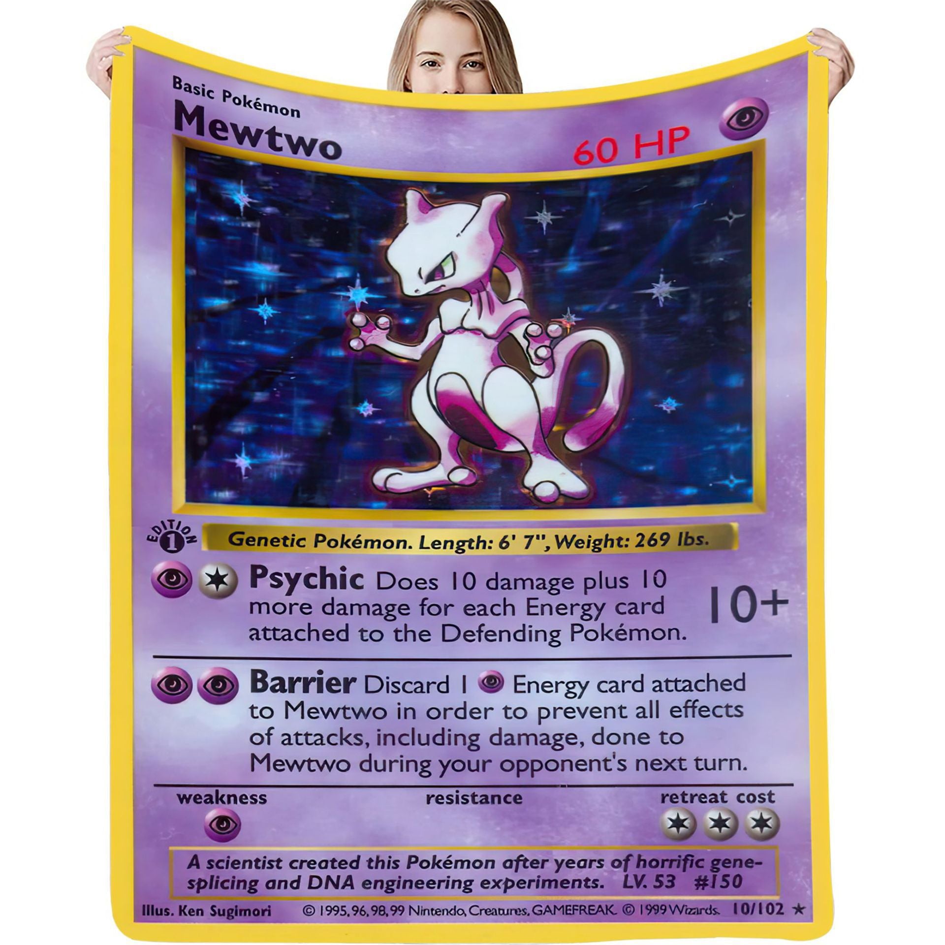 Mewtwo Pokémon Fleece Blanket Digital Printed Throw Blanket,B-C-1043