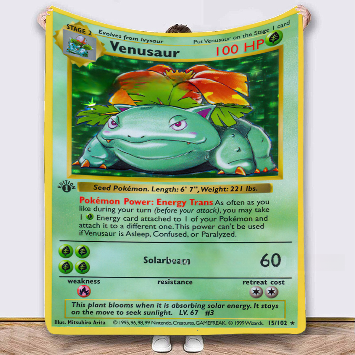 Venusaur Pokémon Fleece Blanket Digital Printed Throw Blanket,B-C-1051