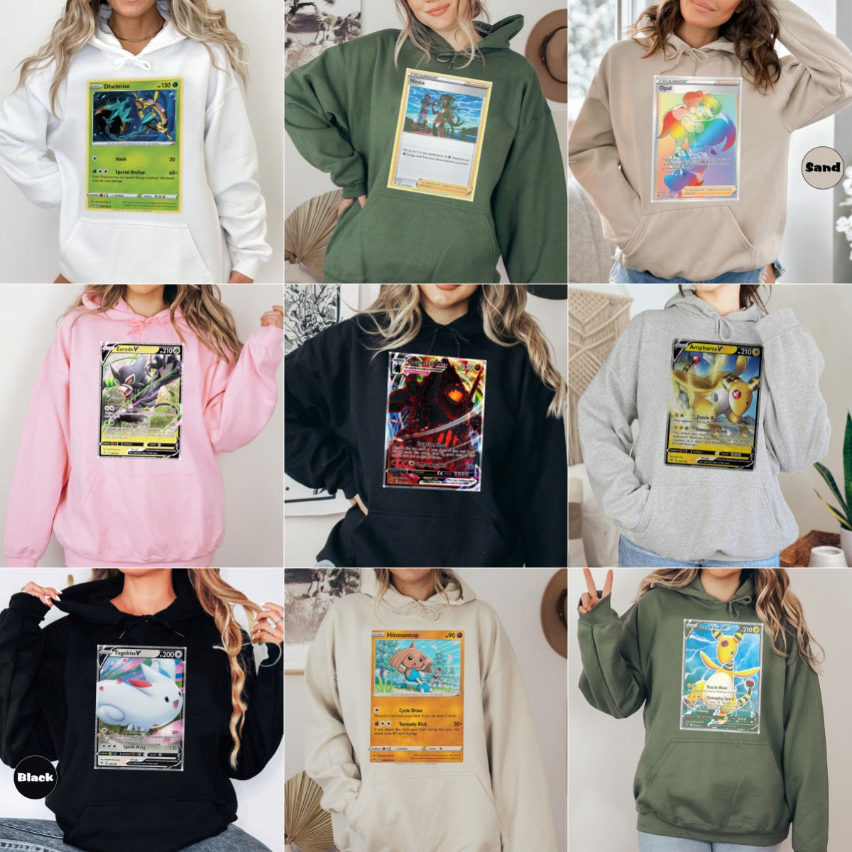 Personalized Pokémon Fabric Trading Card D1 Patch Suture Unisex Hoodie,Perfect Gift for Fans Friends,P-H-12