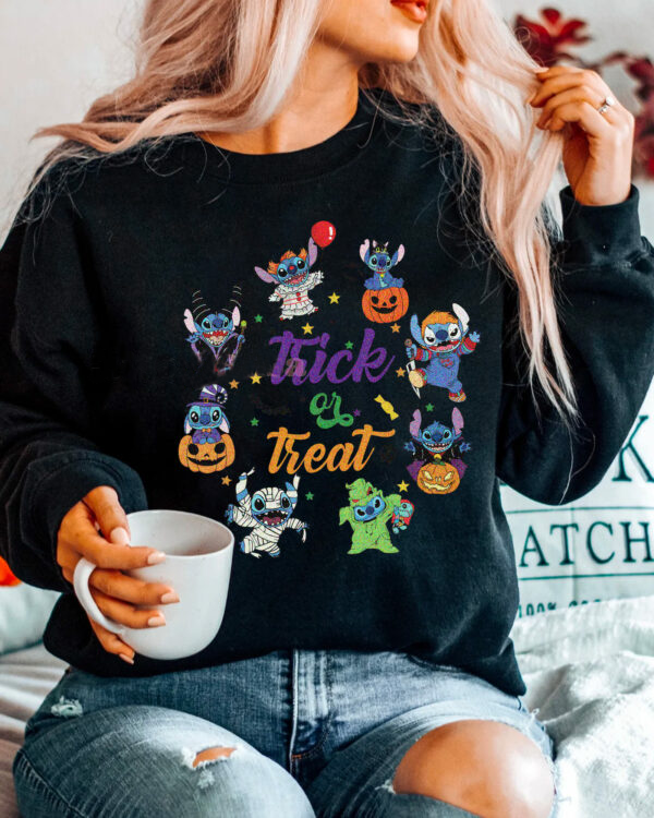 Trick Or Treat Halloween Spooky Stitch T-Shirt,Crewneck,Hoodie,H-C-154