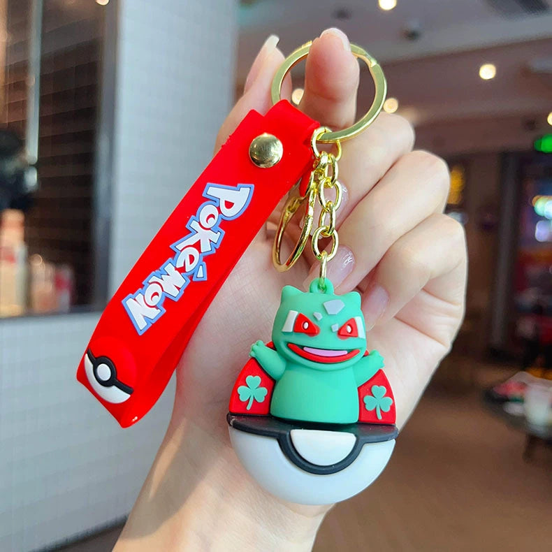 Creative Pokémon Poké Ball PVC Keychain,Cute Pokémon Pendant Anime Merchandise Fan Gift,004