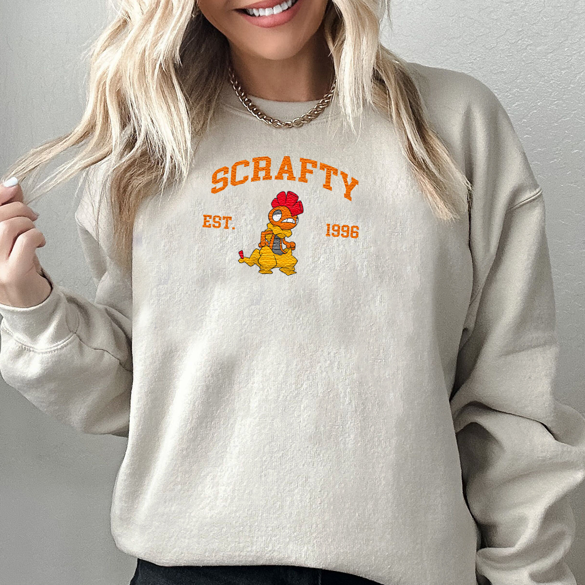 Scrafty Adorable Anime-Themed Embroidered T-Shirt,Crewneck,Hoodie-Trendy Versatile and a Thoughtful Gift for Friends,H-C-1085
