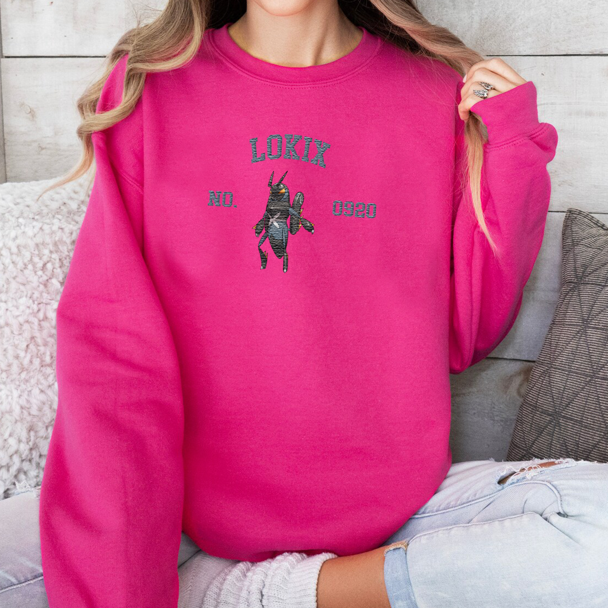 Lokix Anime-Themed Embroidered T-Shirt,Crewneck,Hoodie-Trendy Versatile and a Thoughtful Gift for Friends,H-C-1836