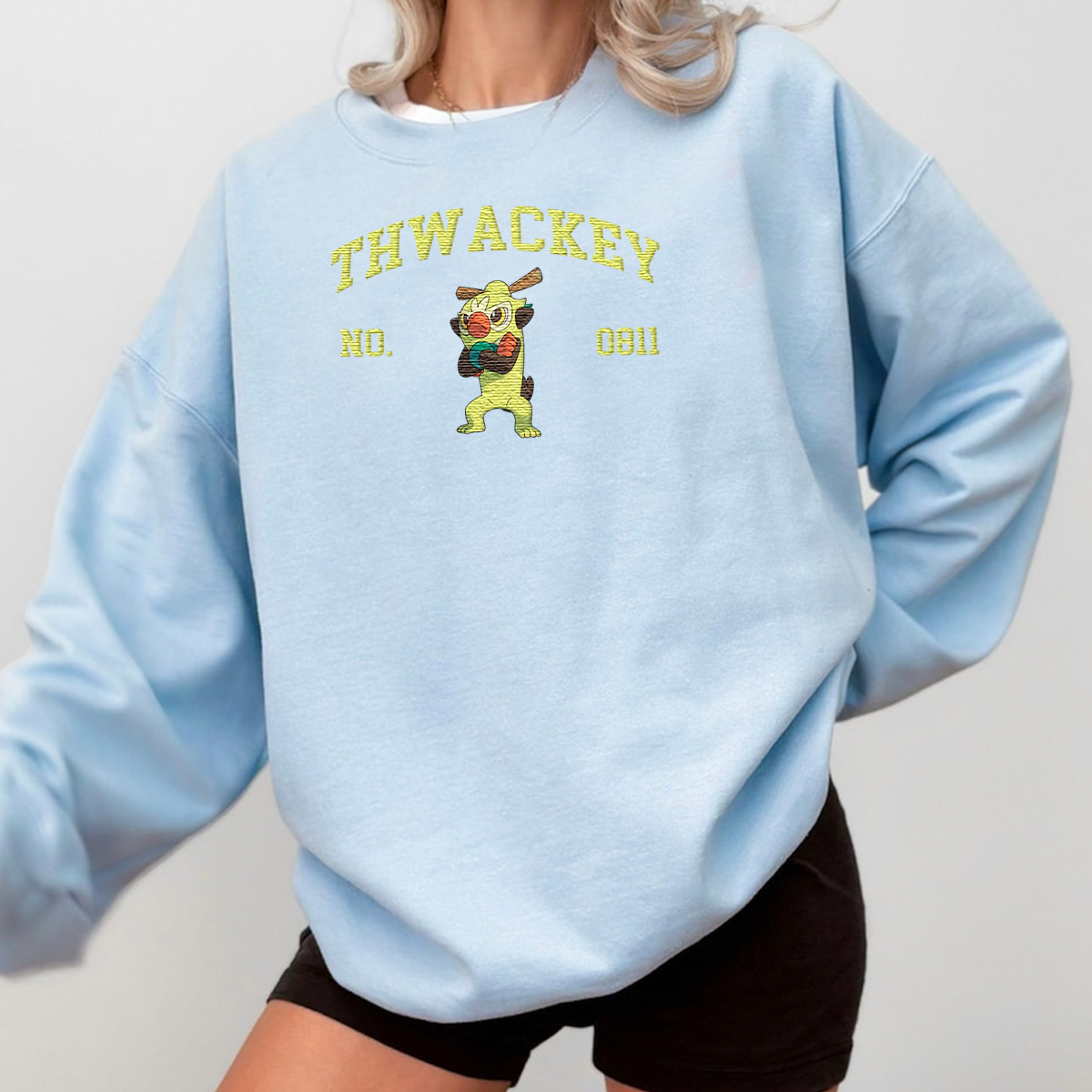 Thwackey Adorable Anime-Themed Embroidered T-Shirt,Crewneck,Hoodie-Trendy Versatile and a Thoughtful Gift for Friends,H-C-1386