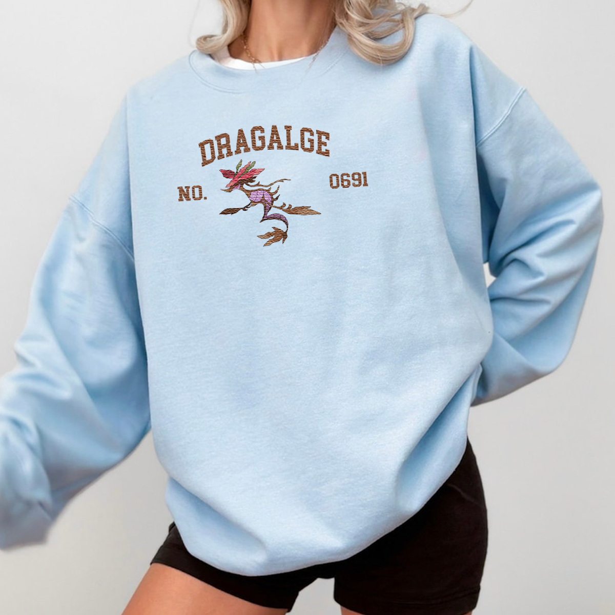Dragalge Adorable Anime-Themed Embroidered T-Shirt,Crewneck,Hoodie-Trendy Versatile and a Thoughtful Gift for Friends,H-C-1549