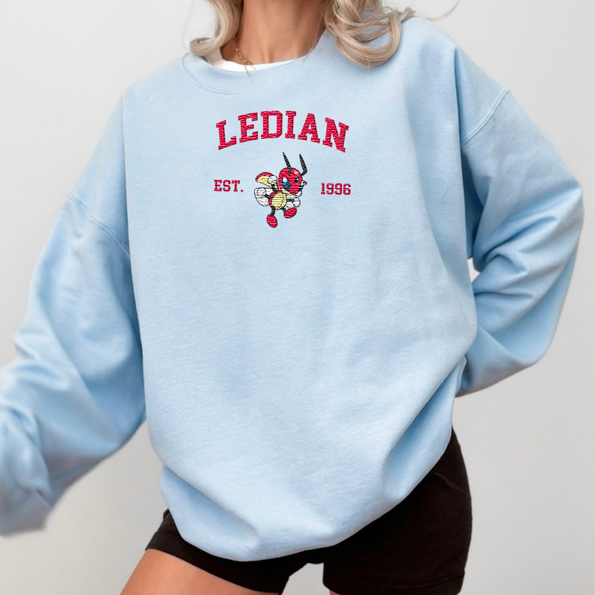 Ledian Adorable Anime-Themed Embroidered T-Shirt,Crewneck,Hoodie-Trendy Versatile and a Thoughtful Gift for Friends,H-C-1108
