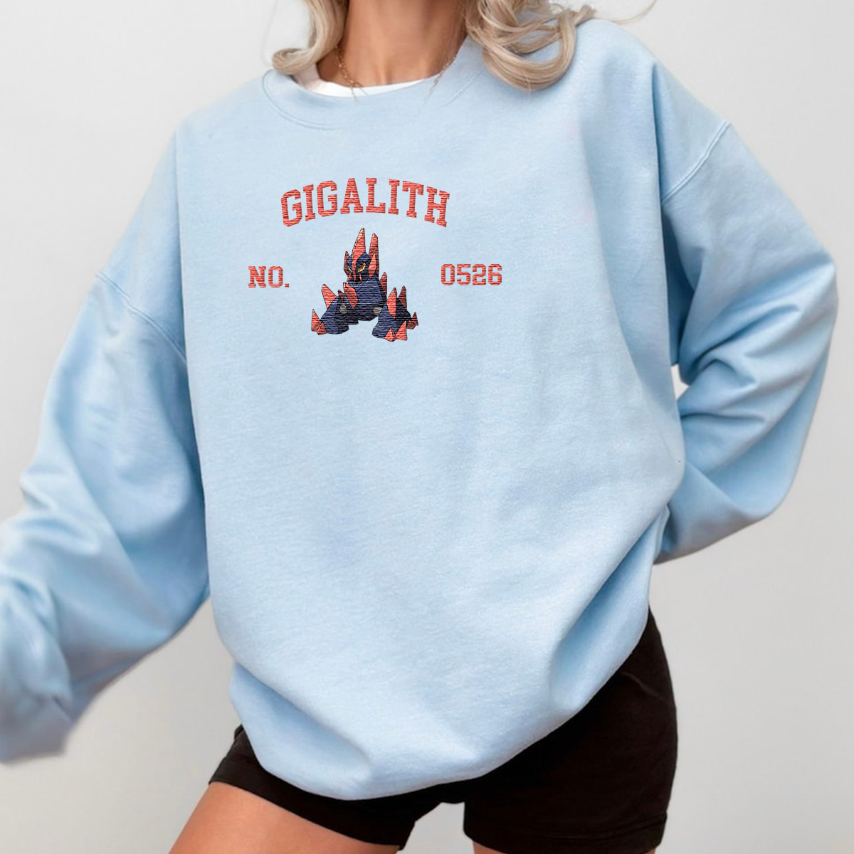 Gigalith Adorable Anime-Themed Embroidered T-Shirt,Crewneck,Hoodie-Trendy Versatile and a Thoughtful Gift for Friends,H-C-1545