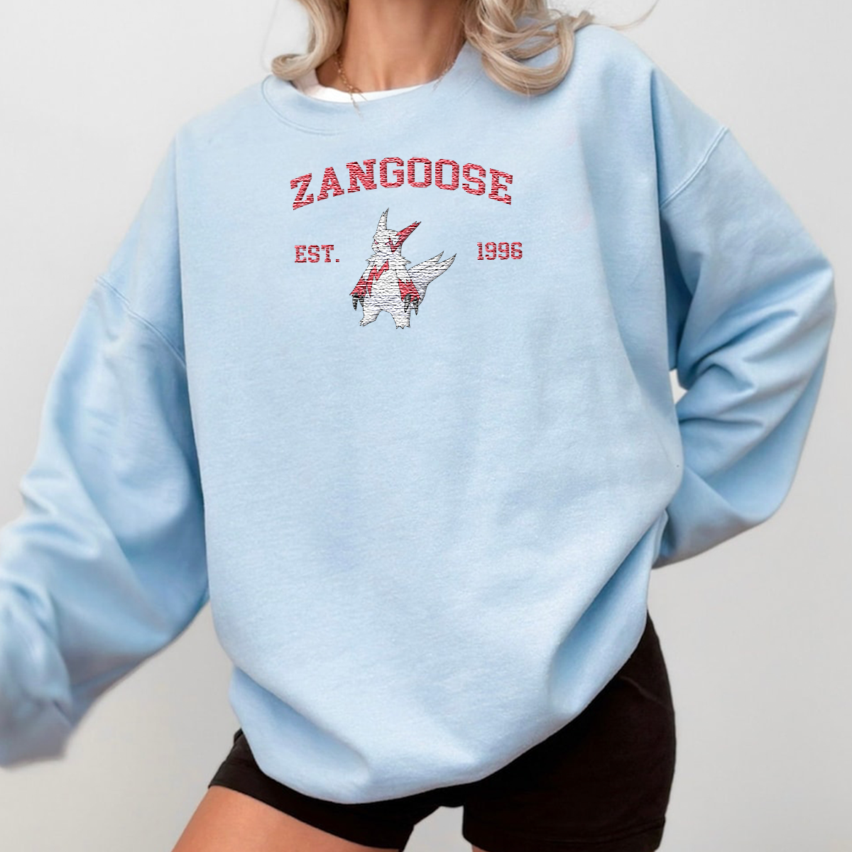 Zangoose Anime Characters Embroidered Unisex T-Shirt,Crewneck,Hoodie For Gift,H-C-1219