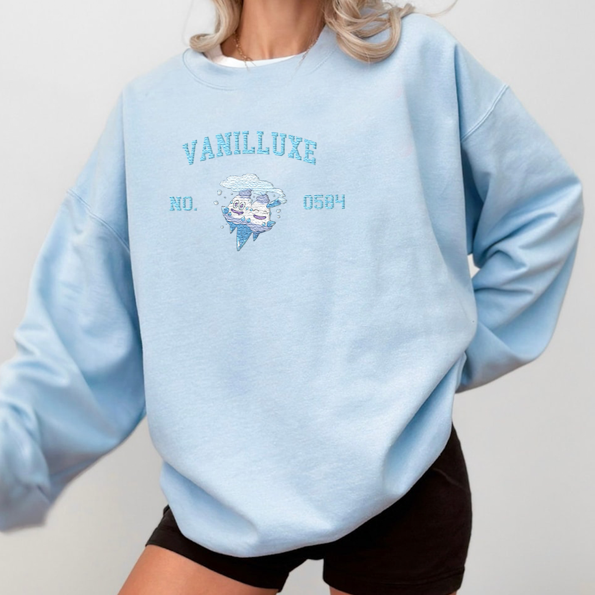 Vanilluxe Adorable Anime-Themed Embroidered T-Shirt,Crewneck,Hoodie-Trendy Versatile and a Thoughtful Gift for Friends,H-C-1723