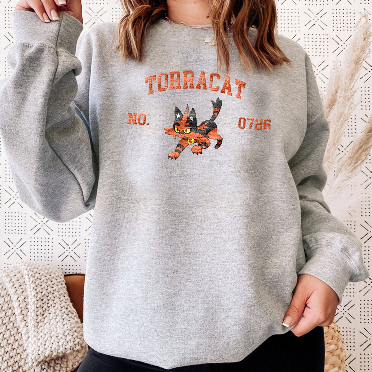 Torracat Adorable Anime-Themed Embroidered T-Shirt,Crewneck,Hoodie-Trendy Versatile and a Thoughtful Gift for Friends,H-C-1560