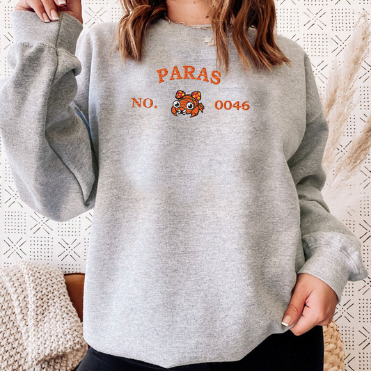 Parasect-Q. Adorable Anime-Themed Embroidered T-Shirt,Crewneck,Hoodie-Trendy Versatile and a Thoughtful Gift for Friends,H-C-1326
