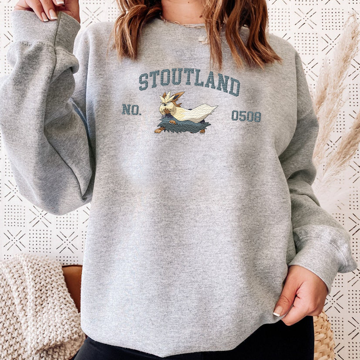 Stoutland Adorable Anime-Themed Embroidered T-Shirt,Crewneck,Hoodie-Trendy Versatile and a Thoughtful Gift for Friends,H-C-1547