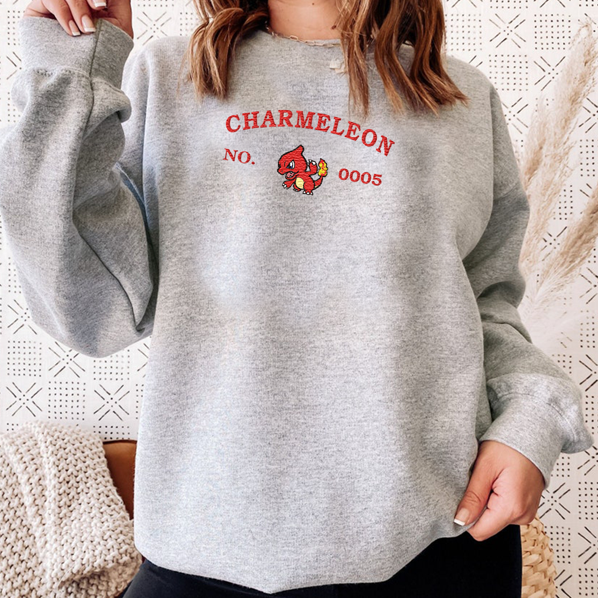 Charmeleon-Q. Anime Characters Embroidered Unisex T-Shirt,Crewneck,Hoodie For Gift,H-C-1237