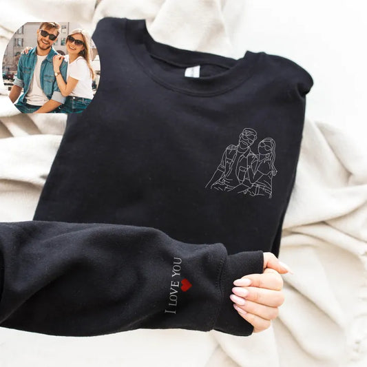 Personalized Couple Full-Color Embroidered Sweatshirt-The Perfect Gift for Your Love,M05