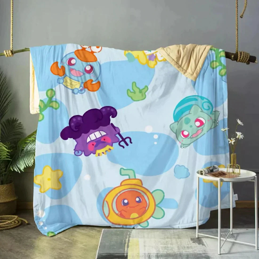 Super Soft & Adorable Pokémon Plush Throw Blanket – Cozy,Vibrant,and Perfect for Fans of All Ages,B-C-766