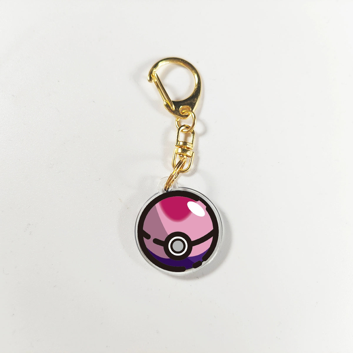 Pokémon Poké Ball Keychain - Double-Sided Acrylic DIY Cartoon Anime Creative Accessory,006