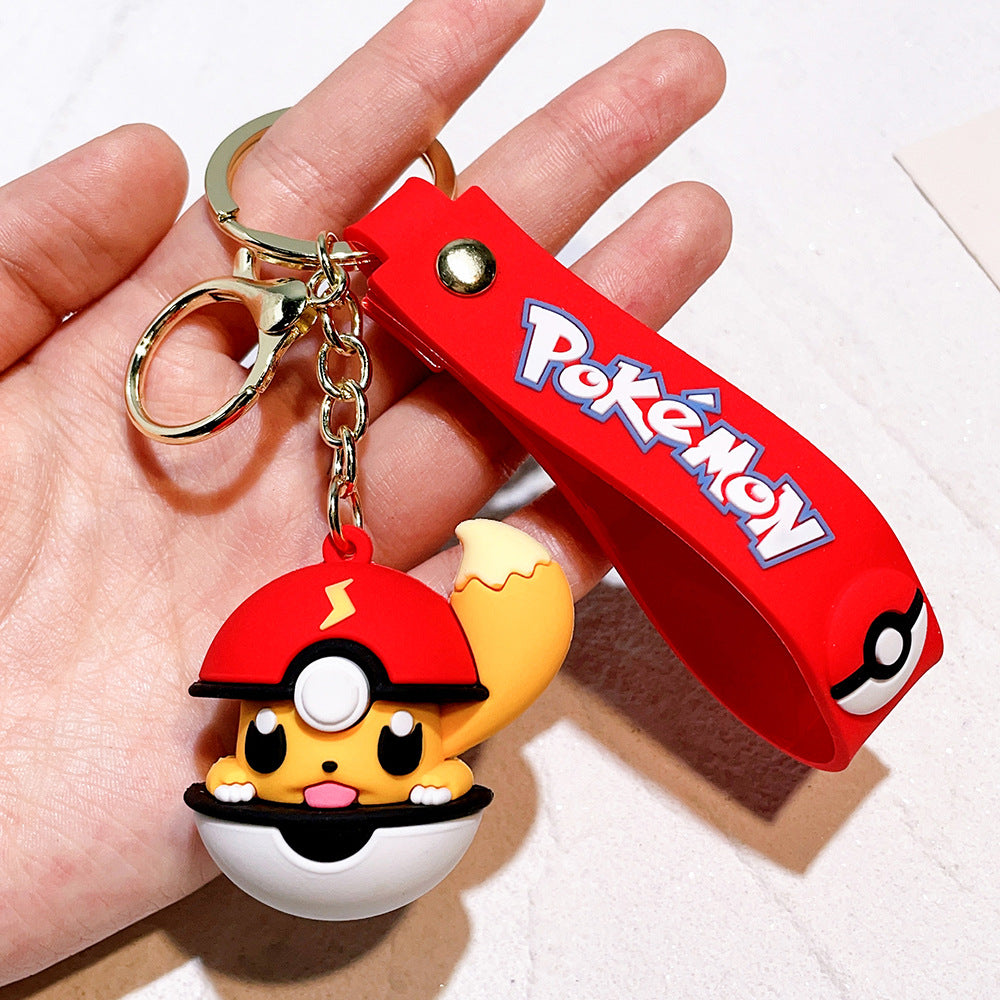 Creative Pokémon Poké Ball PVC Keychain,Cute Pokémon Pendant Anime Merchandise Fan Gift,004