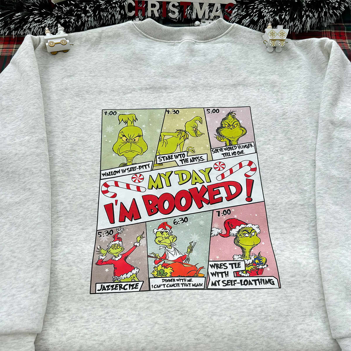 Christmas Grinch Timetable T-Shirt,Crewneck,Hoodie For Gift,TS-C-383