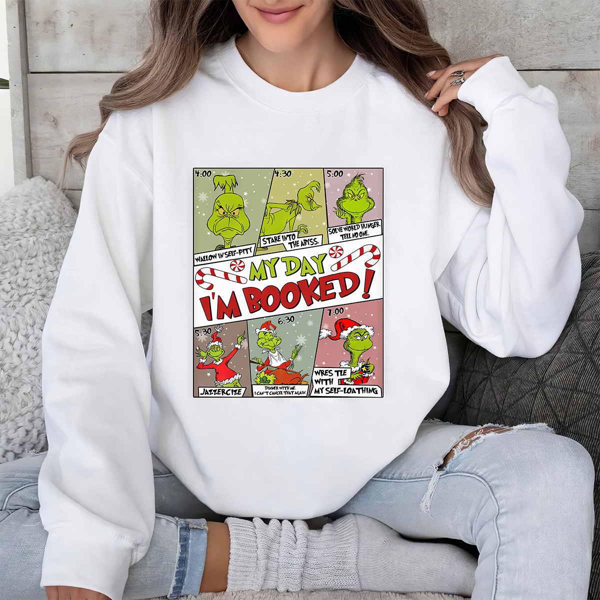 Christmas Grinch Timetable T-Shirt,Crewneck,Hoodie For Gift,TS-C-383