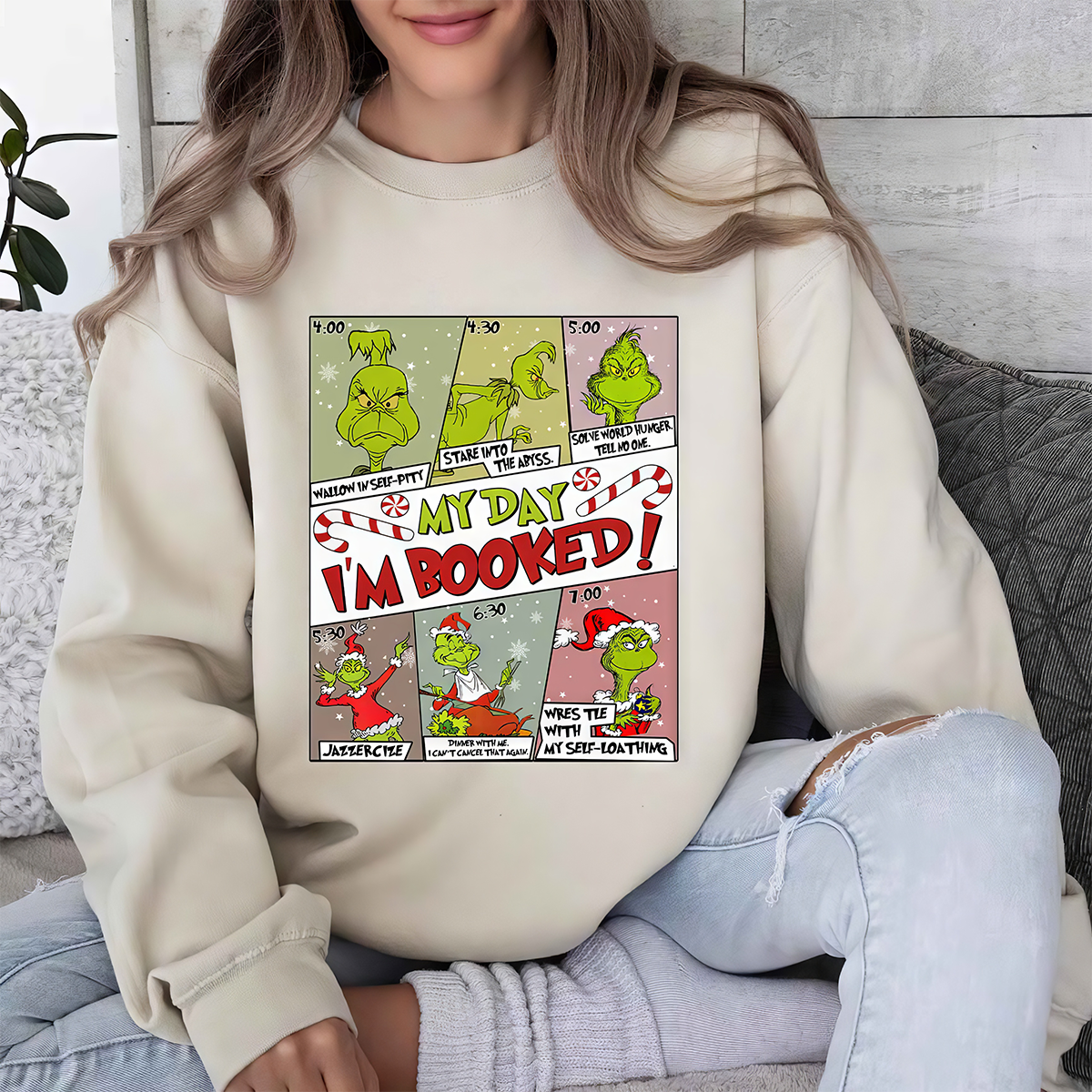 Christmas Grinch Timetable T-Shirt,Crewneck,Hoodie For Gift,TS-C-383