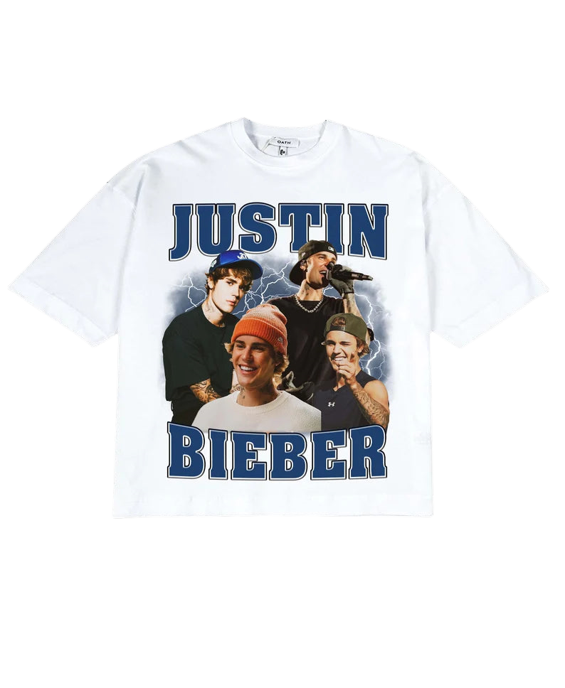 T-shirt JUSTIN BIEBER, col ras du cou, sweat à capuche, HP-065