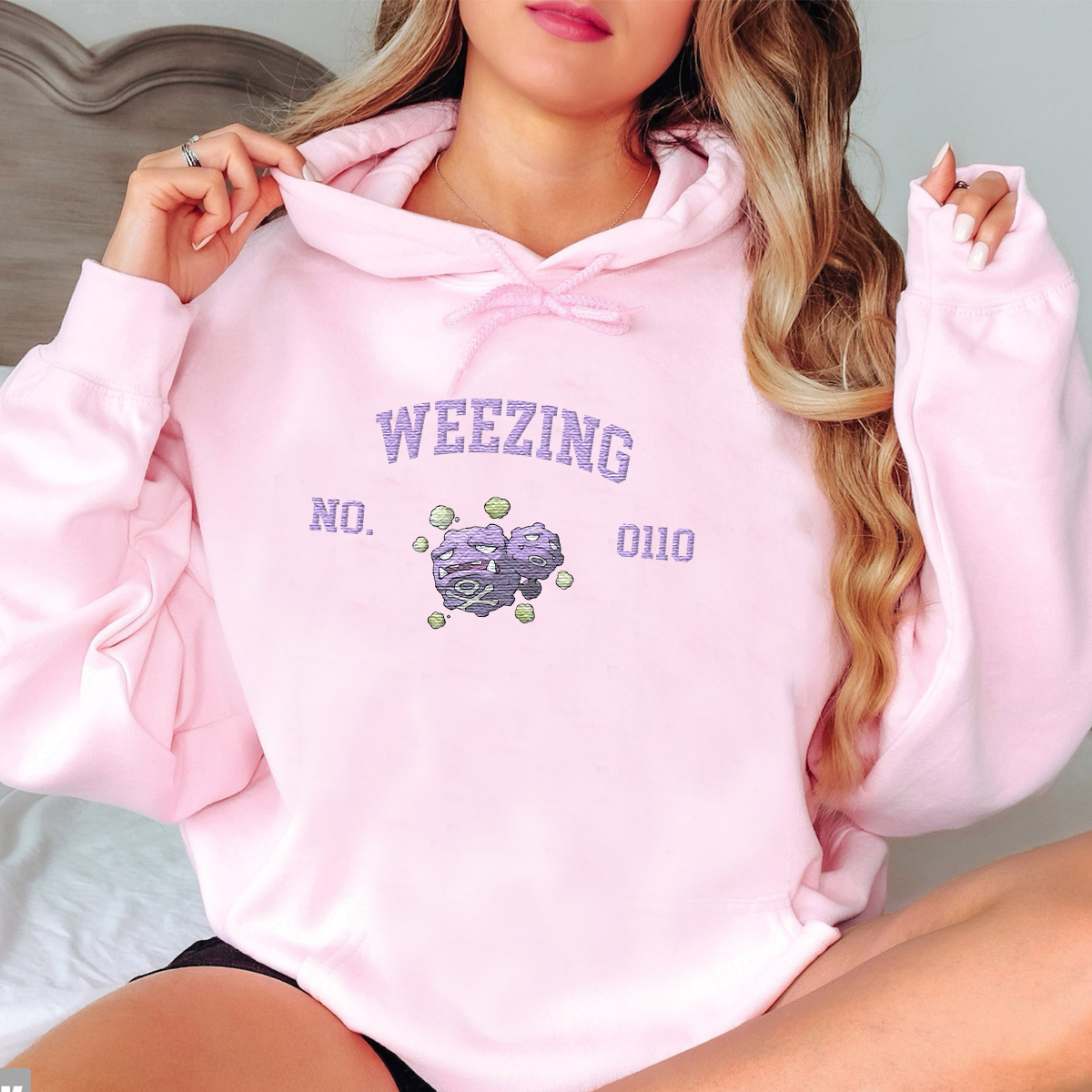 Weezing Adorable Anime-Themed Embroidered T-Shirt,Crewneck,Hoodie-Trendy Versatile and a Thoughtful Gift for Friends,H-C-1615