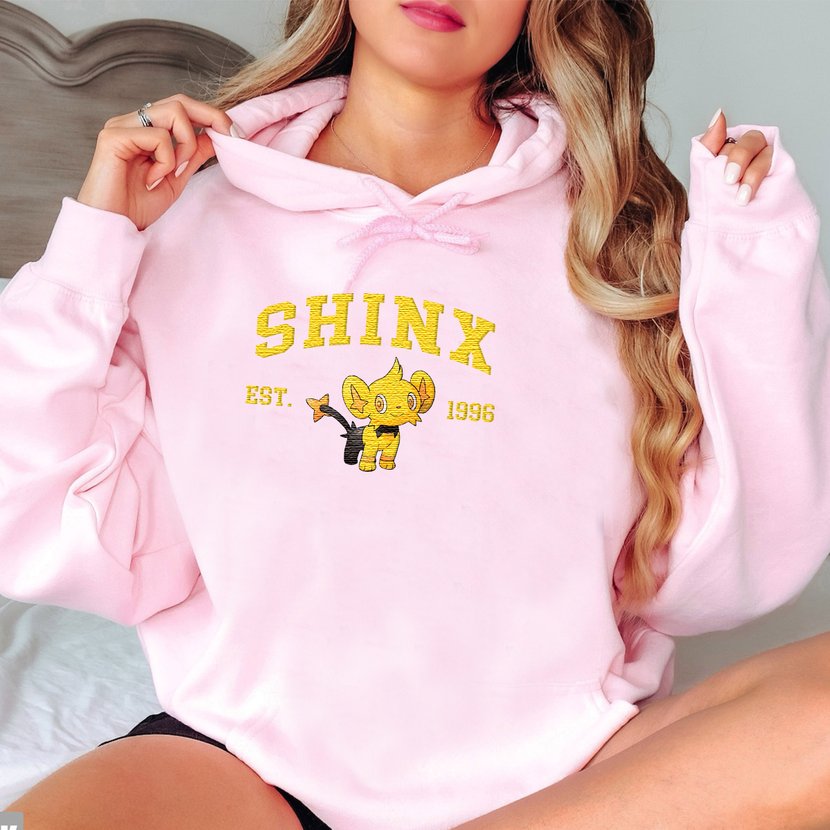 Shinx Adorable Anime-Themed Embroidered T-Shirt,Crewneck,Hoodie-Trendy Versatile and a Thoughtful Gift for Friends,H-C-1126