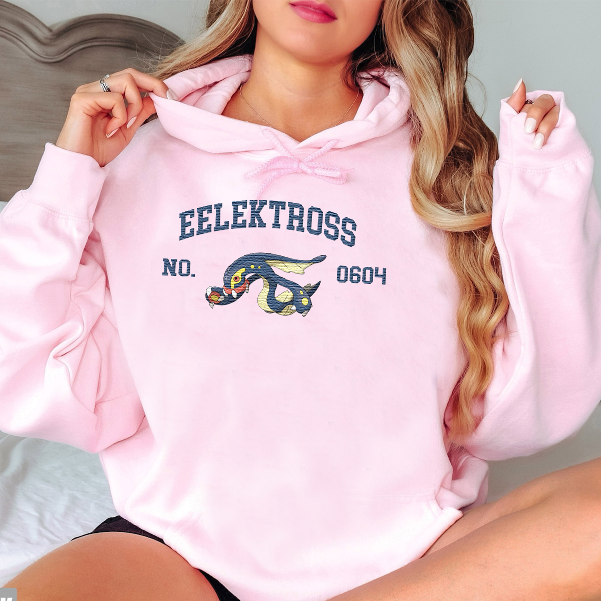Eelektross Adorable Anime-Themed Embroidered T-Shirt,Crewneck,Hoodie-Trendy Versatile and a Thoughtful Gift for Friends,H-C-1550