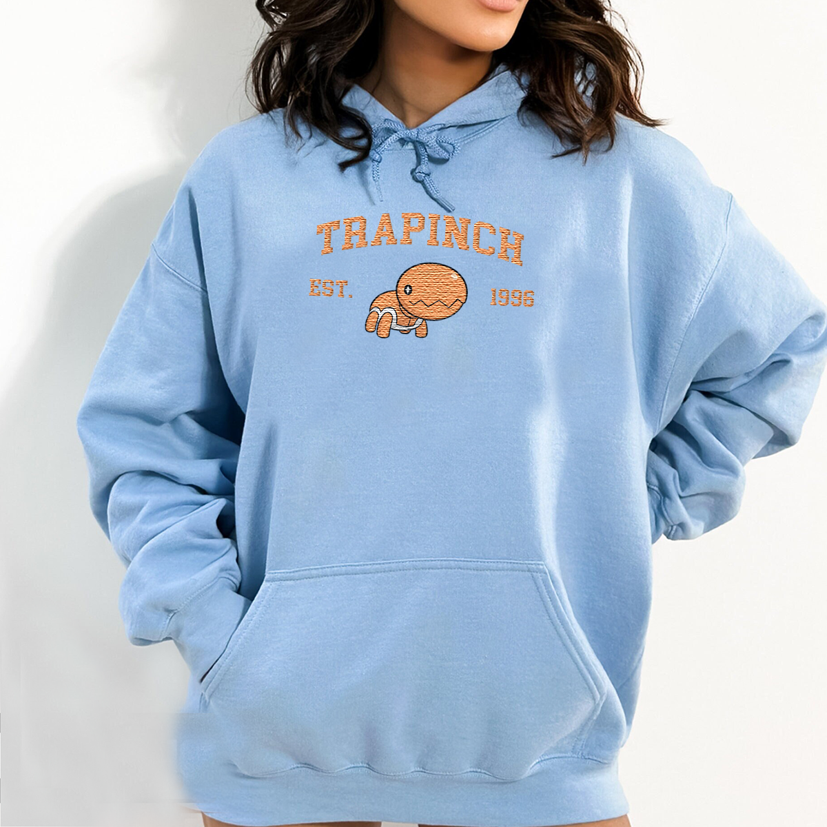 Trapinch Adorable Anime-Themed Embroidered T-Shirt,Crewneck,Hoodie-Trendy Versatile and a Thoughtful Gift for Friends,H-C-1370