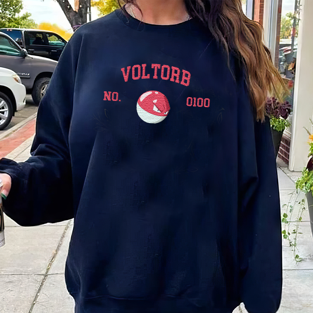 Voltorb Adorable Anime-Themed Embroidered T-Shirt,Crewneck,Hoodie-Trendy Versatile and a Thoughtful Gift for Friends,H-C-1614