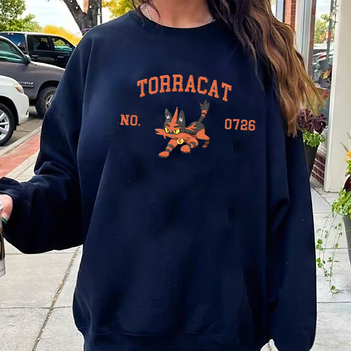 Torracat Adorable Anime-Themed Embroidered T-Shirt,Crewneck,Hoodie-Trendy Versatile and a Thoughtful Gift for Friends,H-C-1560