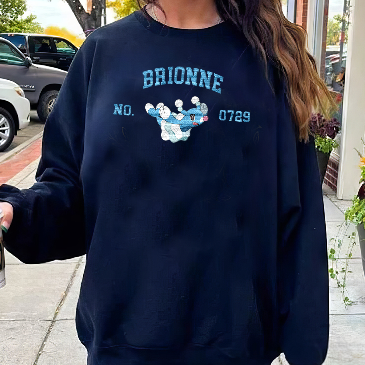 Brionne Adorable Anime-Themed Embroidered T-Shirt,Crewneck,Hoodie-Trendy Versatile and a Thoughtful Gift for Friends,H-C-1553