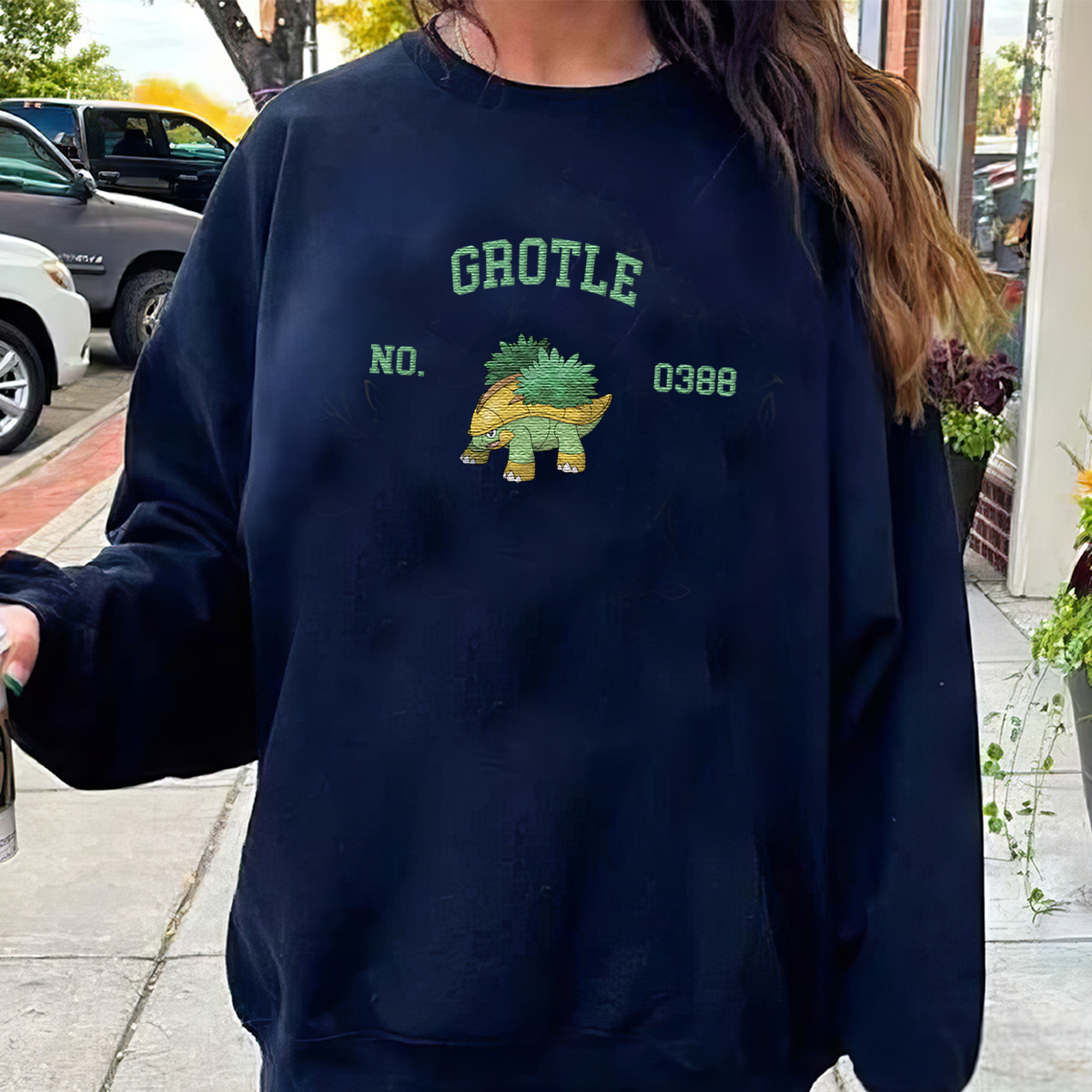 Grotle Adorable Anime-Themed Embroidered T-Shirt,Crewneck,Hoodie-Trendy Versatile and a Thoughtful Gift for Friends,H-C-1726