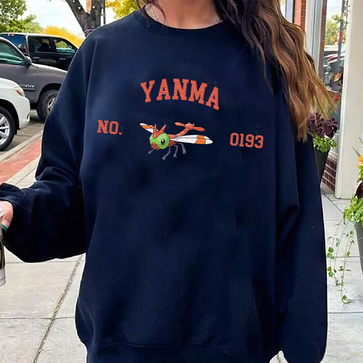 Yanma Adorable Anime-Themed Embroidered T-Shirt,Crewneck,Hoodie-Trendy Versatile and a Thoughtful Gift for Friends,H-C-1625