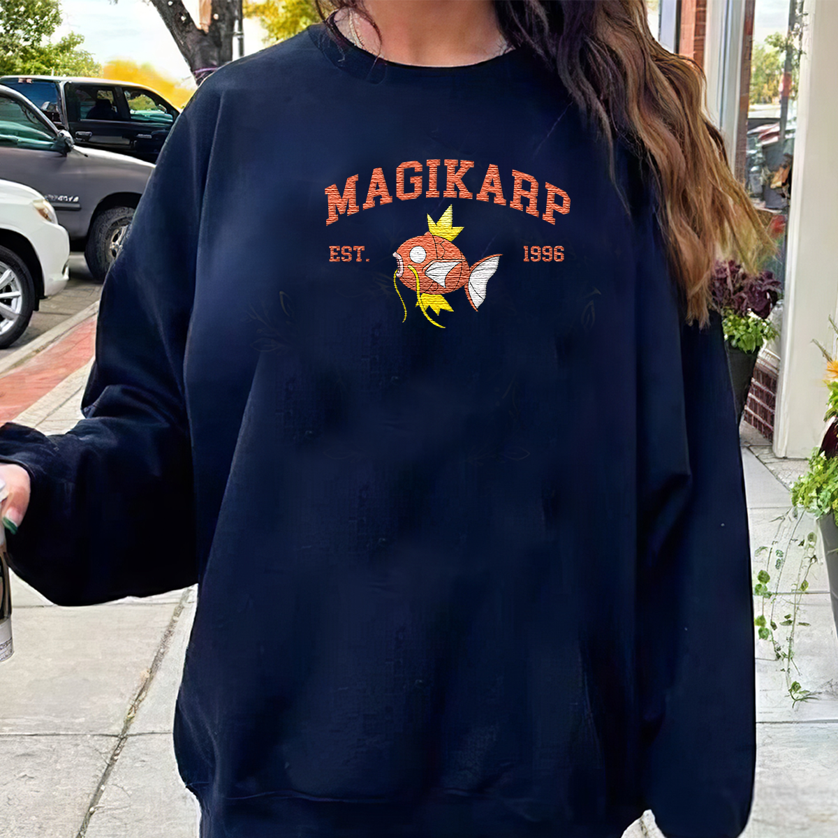 Magikarp Adorable Anime-Themed Embroidered T-Shirt,Crewneck,Hoodie-Trendy Versatile and a Thoughtful Gift for Friends,H-C-898