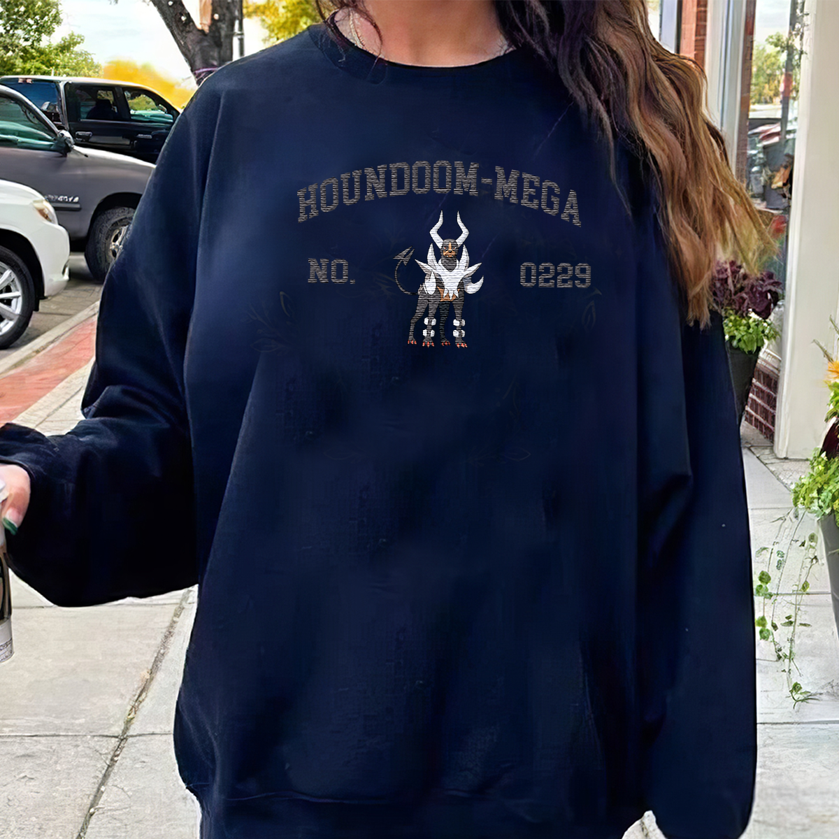 Houndoom-Mega Adorable Anime-Themed Embroidered T-Shirt,Crewneck,Hoodie-Trendy Versatile and a Thoughtful Gift for Friends,H-C-1487