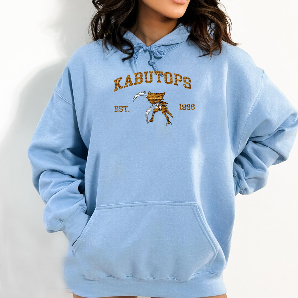 Kabutops Adorable Anime-Themed Embroidered T-Shirt,Crewneck,Hoodie-Trendy Versatile and a Thoughtful Gift for Friends,H-C-1107