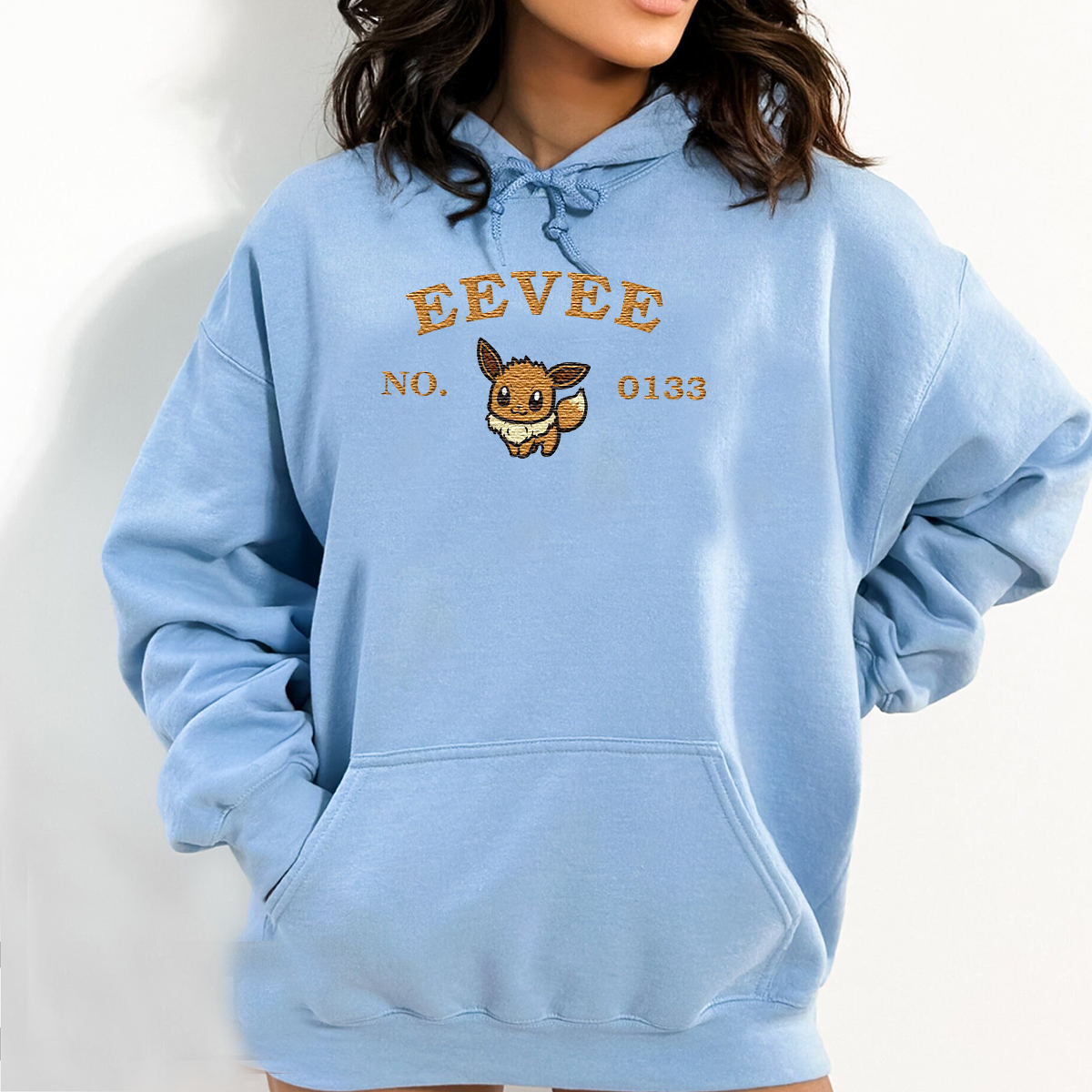 Eevee-Q. Anime Characters Embroidered Unisex T-Shirt,Crewneck,Hoodie For Gift,H-C-1235