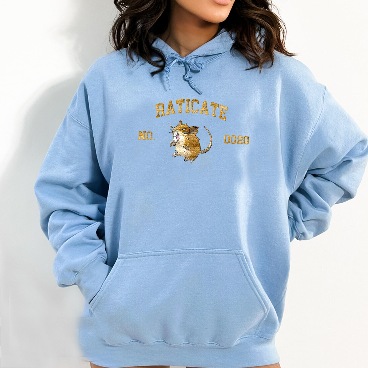 Raticate Adorable Anime-Themed Embroidered T-Shirt,Crewneck,Hoodie-Trendy Versatile and a Thoughtful Gift for Friends,H-C-1744