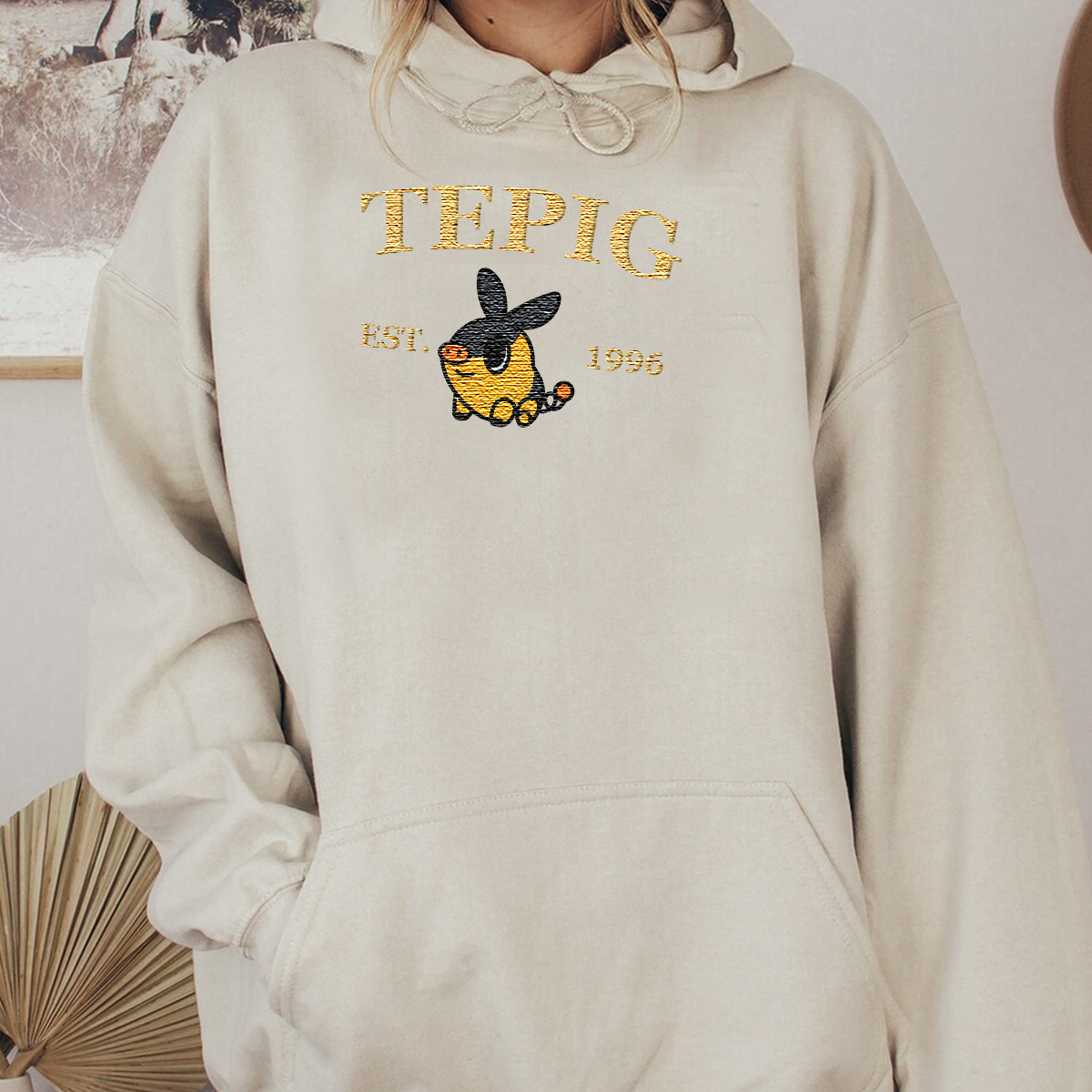 Tepig-Q. Anime Characters Embroidered Unisex T-Shirt,Crewneck,Hoodie For Gift,H-C-957
